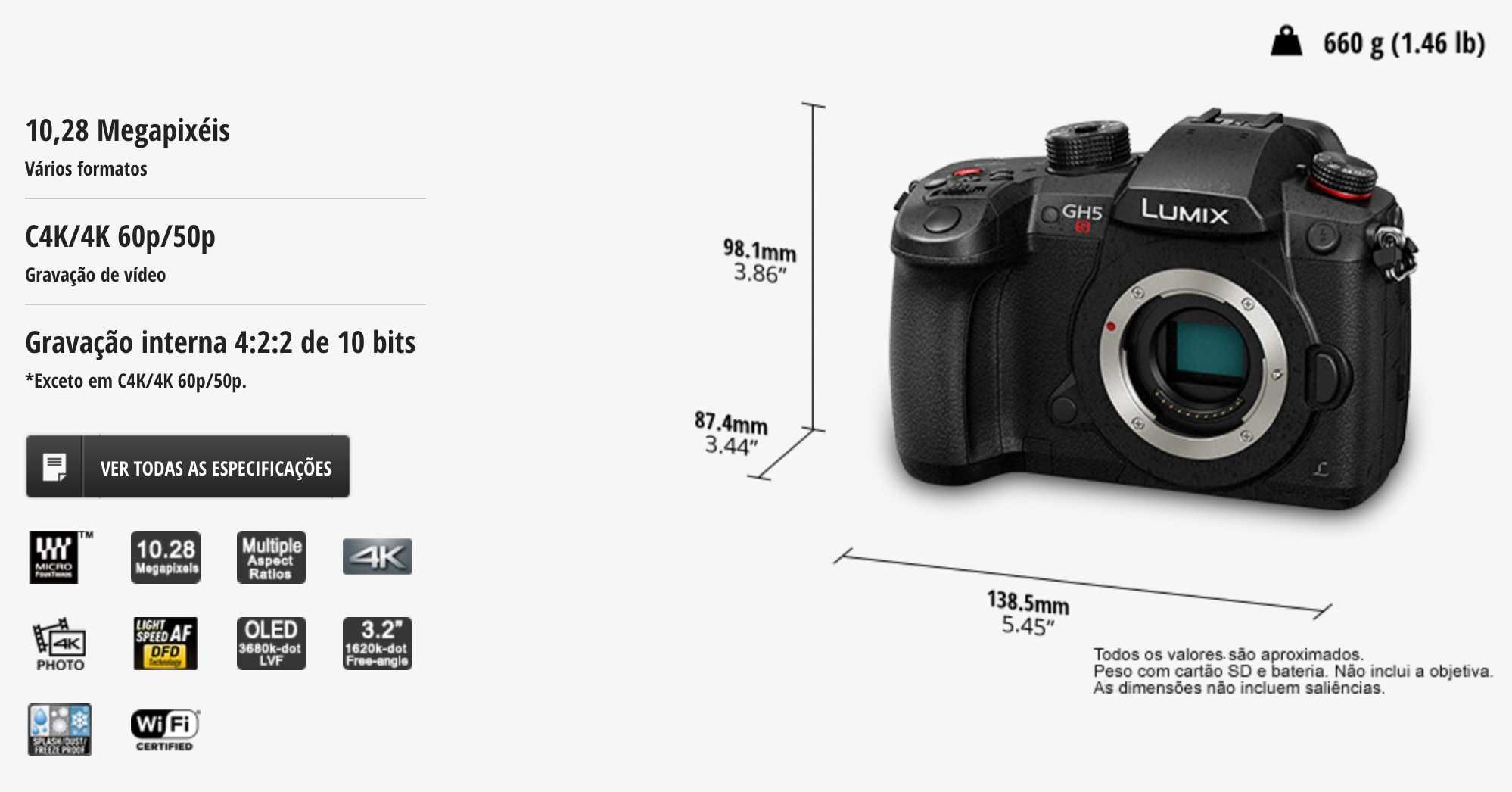 Panasonic GH5S (4K) + Baterias, DC, Ronin-S, Olympus 17mm 1.8