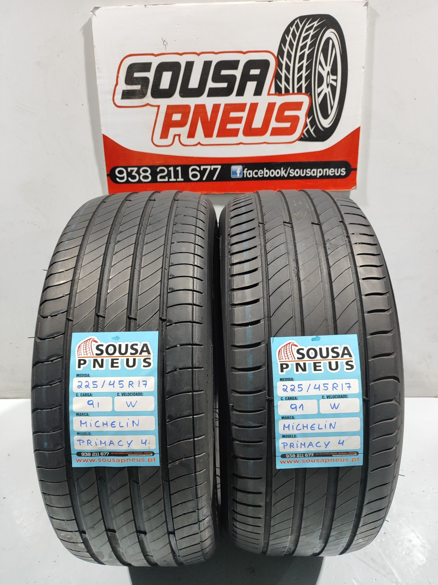 2 pneus semi novos 225-45R17 Michelin - Oferta dos Portes