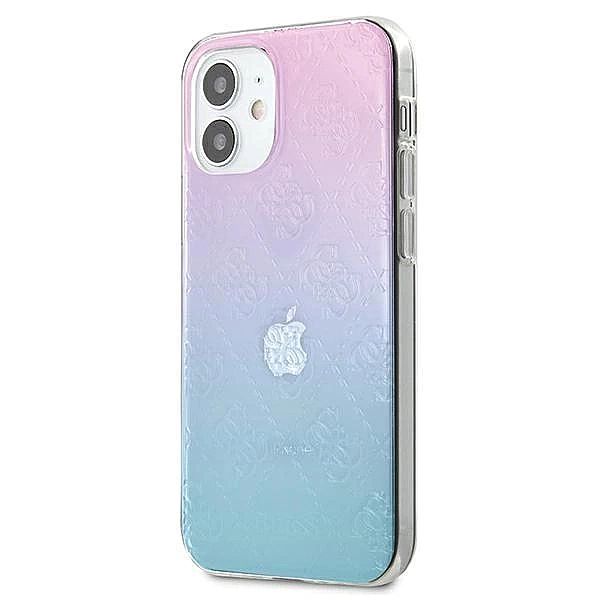Etui Guess 4G 3D Pattern Collection na iPhone 12 mini - niebiesko-różo