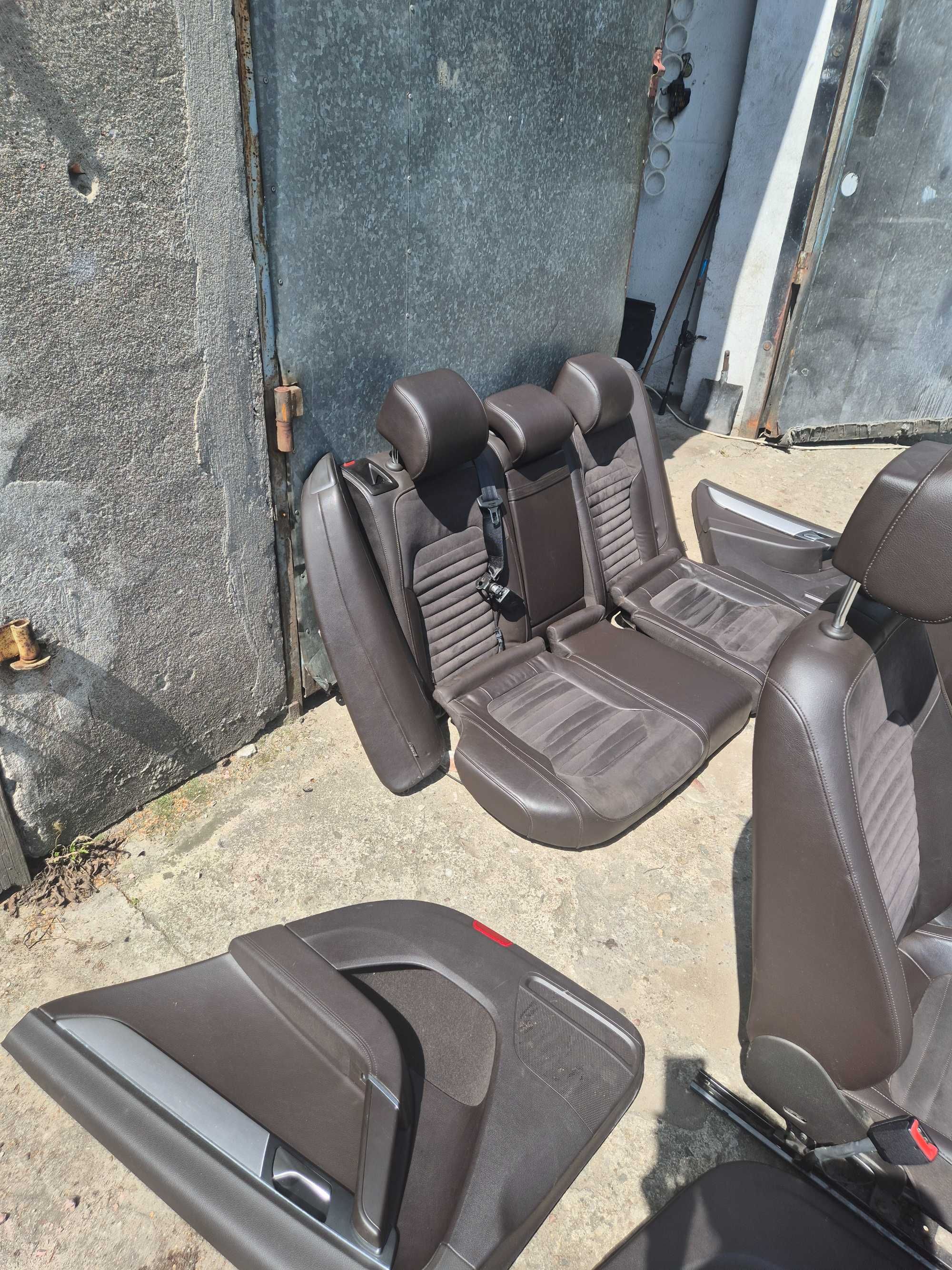 fotele boczki skóra VW PASSAT B7 kombi ALCANTARA brązowe BDB