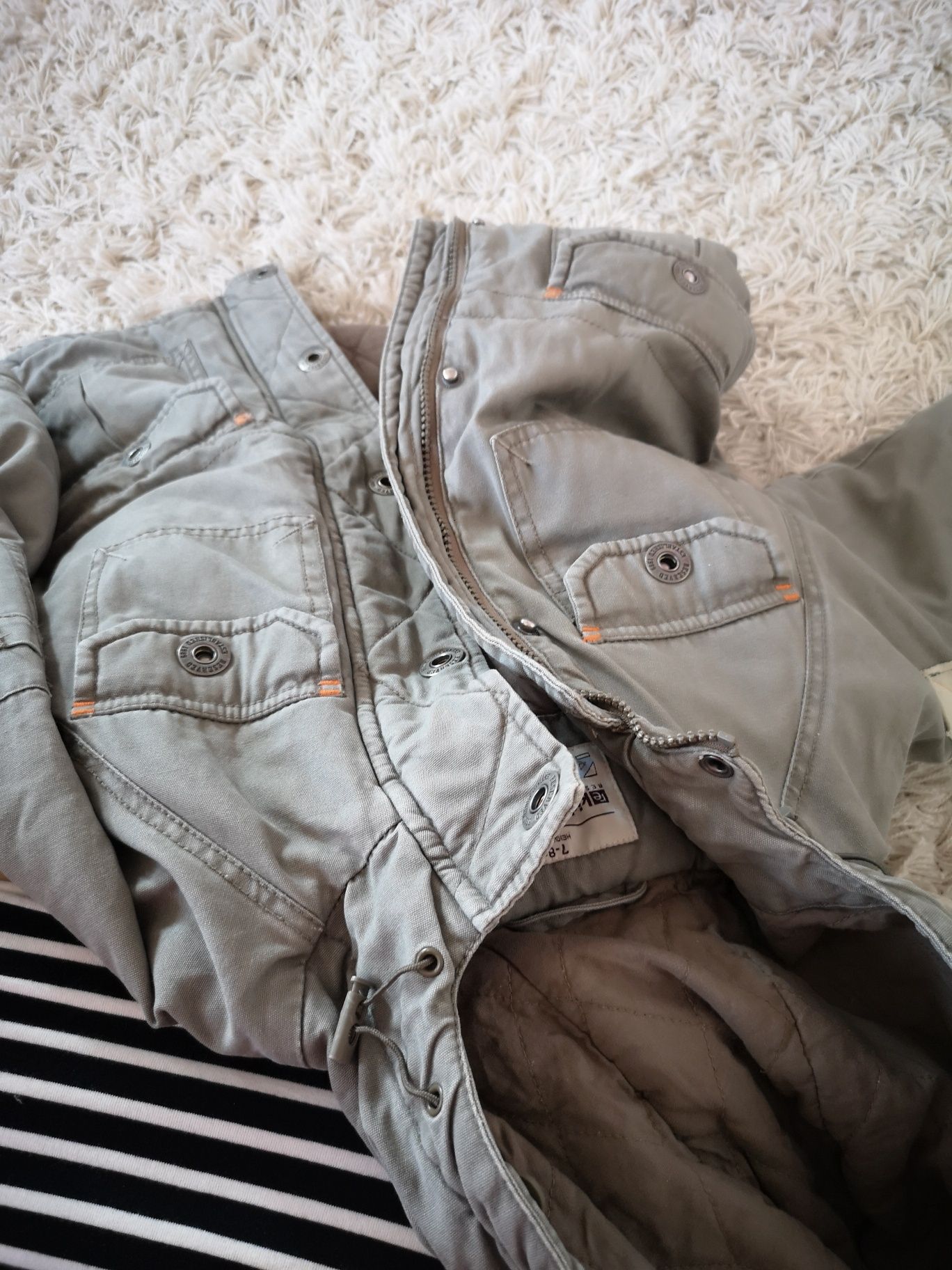 Kurtka parka chłopięca kurtka Długa Khaki dla chłopca 128