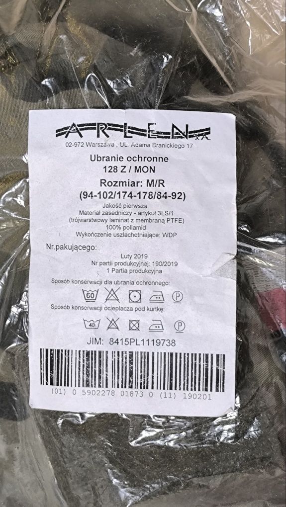 Ubranie ochronne goratex, wzór mon, rozm M/R