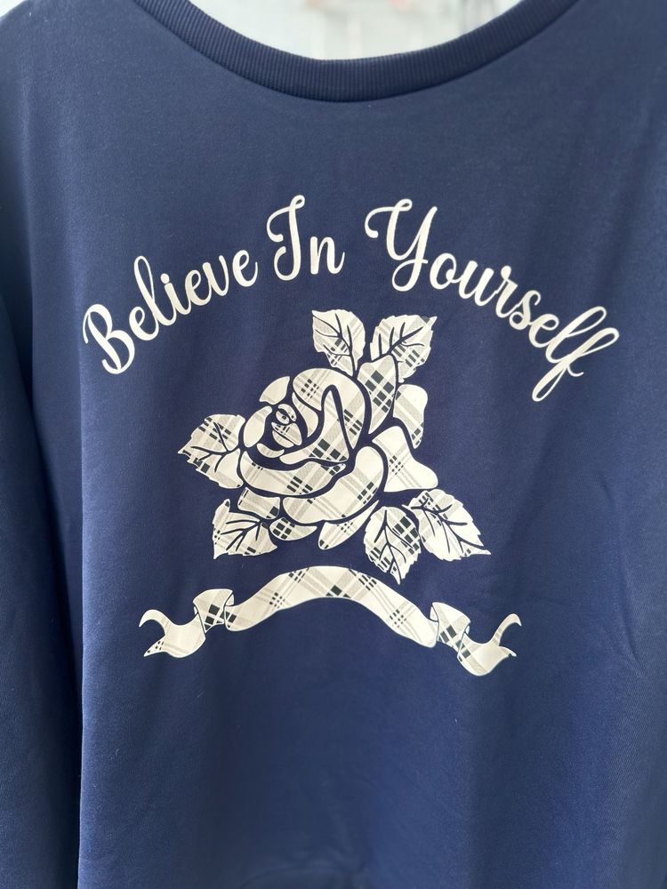 Fajna bluza z kwiatowym motywem Belive in Yourself  rozmiar 4XL XXXXL