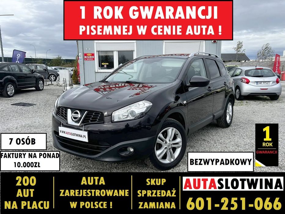 Nissan Qashqai+2 1 ROK GWARANCJI W CENIE AUTA, Zamiana, 7 os, Serwis na 10 tyś do wgląd