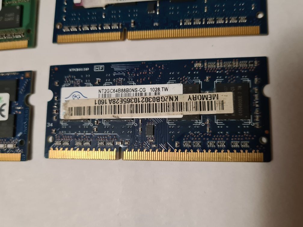 Оперативна Память для Ноутбука DDR3 MT16 4GB 2RX8 и Kingston 1GB 1Rx8