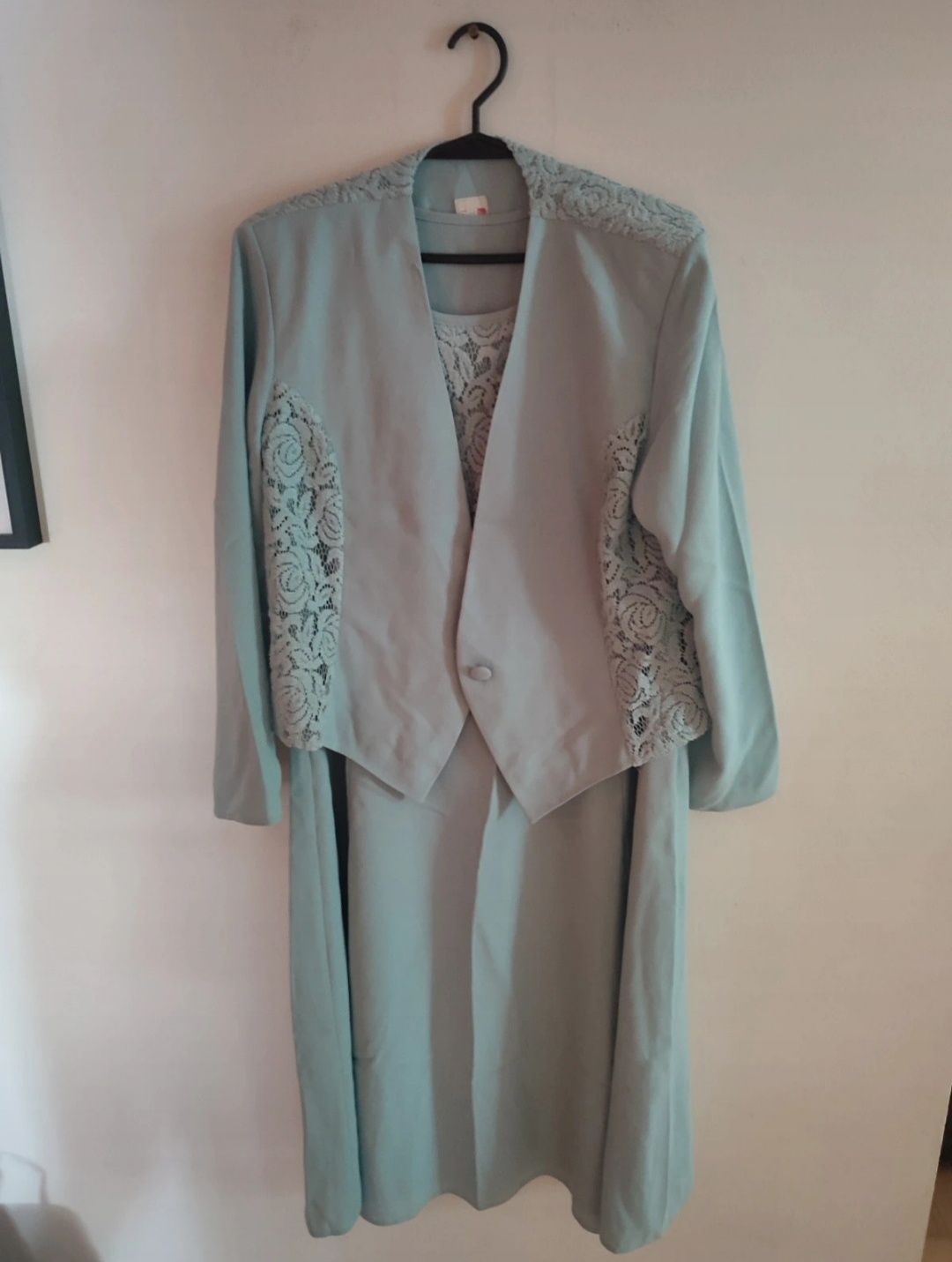 Komplet sukienka plus size żakiet garsonka marynarka na wesele komunię