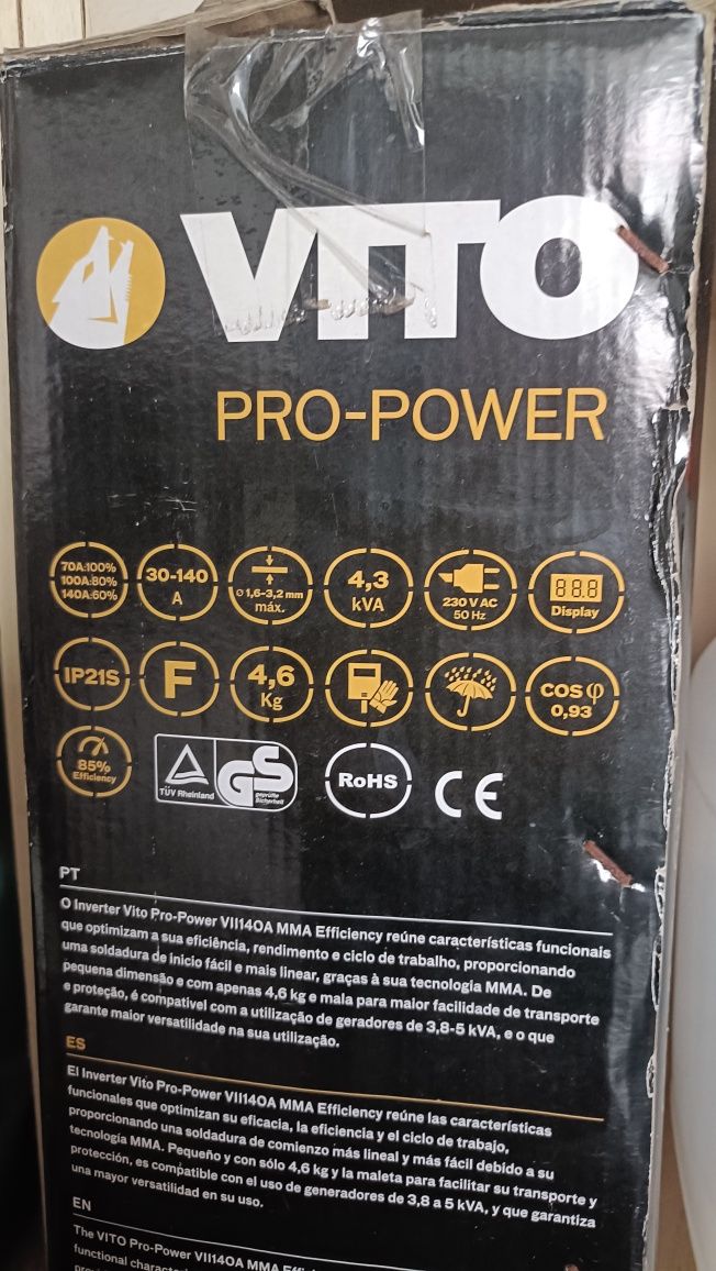Máquina de soldar inverter Vito 20/140 amperes