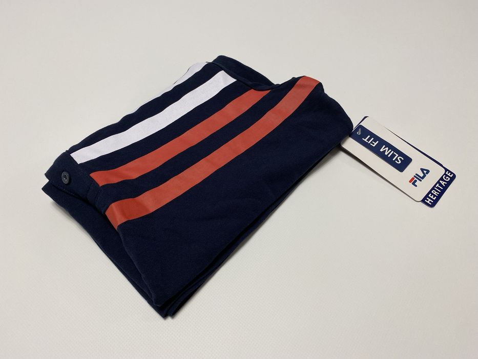 Новая футболка поло Fila Heritage Men Stripes синяя Размер XL XXL 2XL