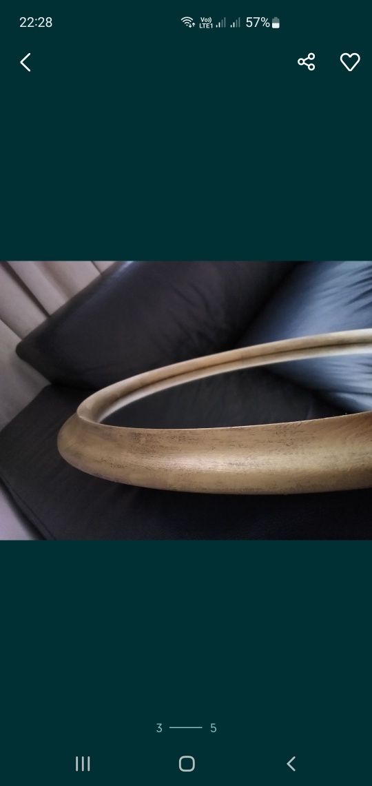 Lustro okrągłe w złotej ramie 55cm