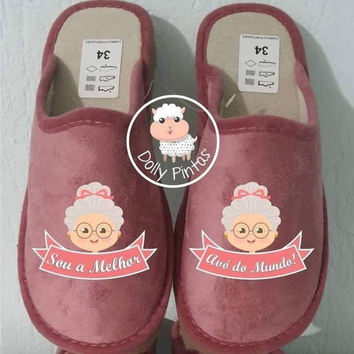 Pantufas e chinelos personalizados bebé criança adulto