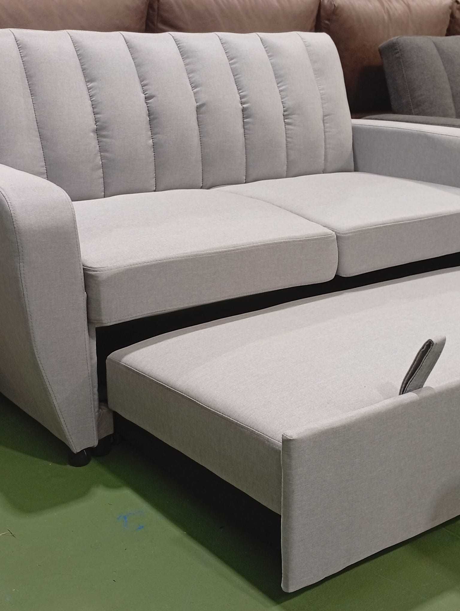 Sofá-cama cinzento novo - envio grátis