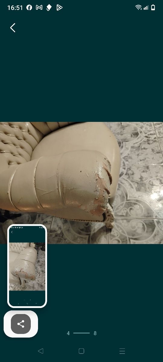 Piękny duży pikowany fotel tron