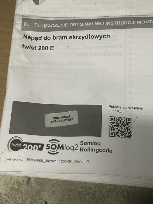 Napęd do bram SOMMER twist 200 E KOMPLETNY ZESTAW!