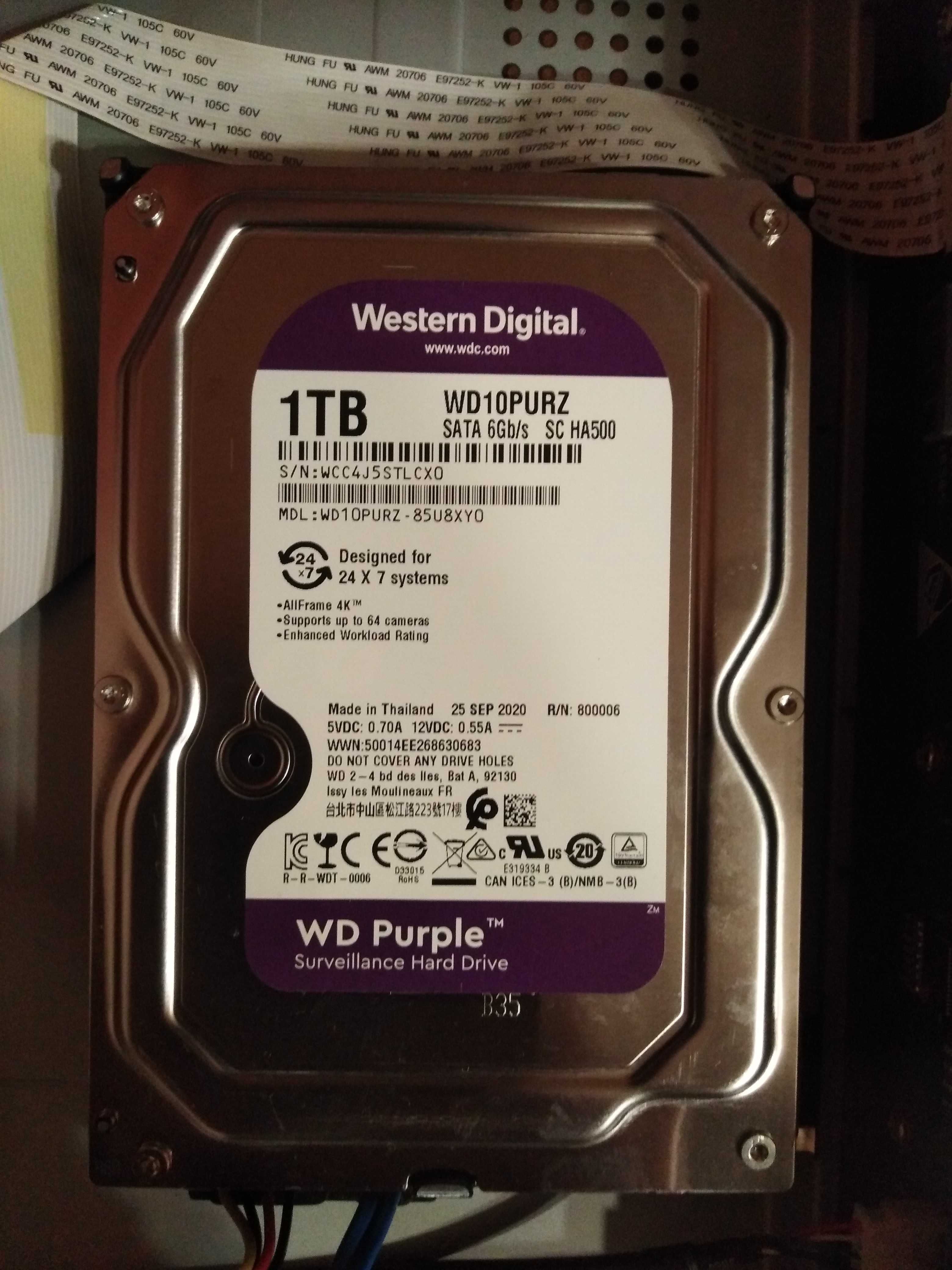 DYSK do rejestatora HDD-WD10PURZ 1TB 24/7