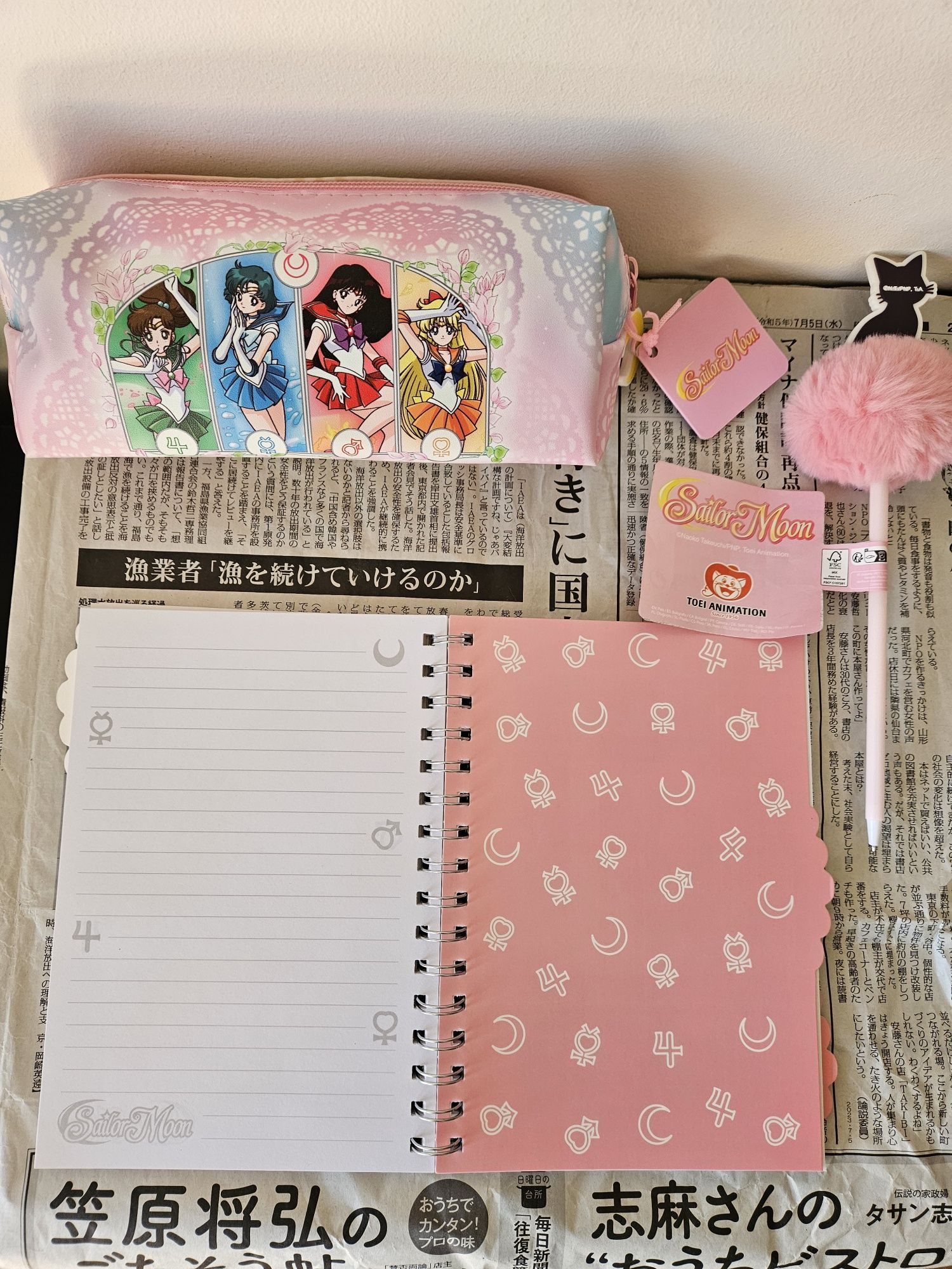 Sailor moon - Conjunto estojo, caneta e caderno