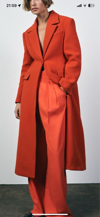 Plaszcz zara pomaranczowy XS 749 zl okazja !