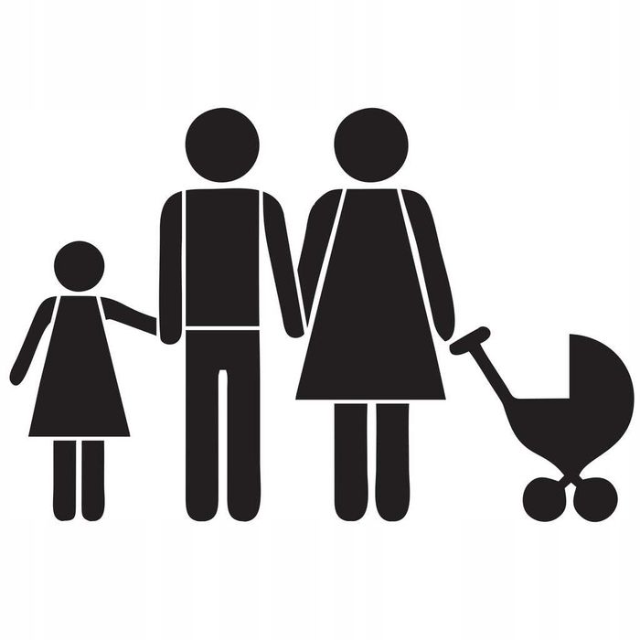 Szablon malarski parkingowy Rodzina z dziećmi