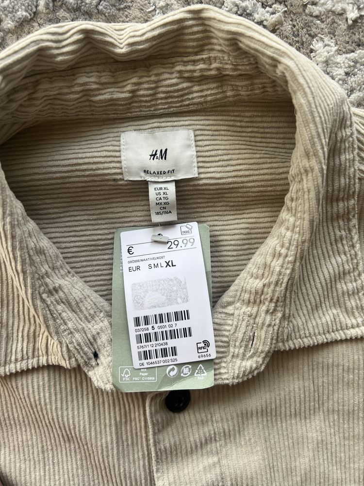 Чоловіча вельветова сорочка-жакет H&M