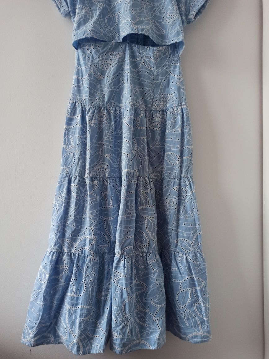 Zara M nowa koszulowa sukienka midi z haftem