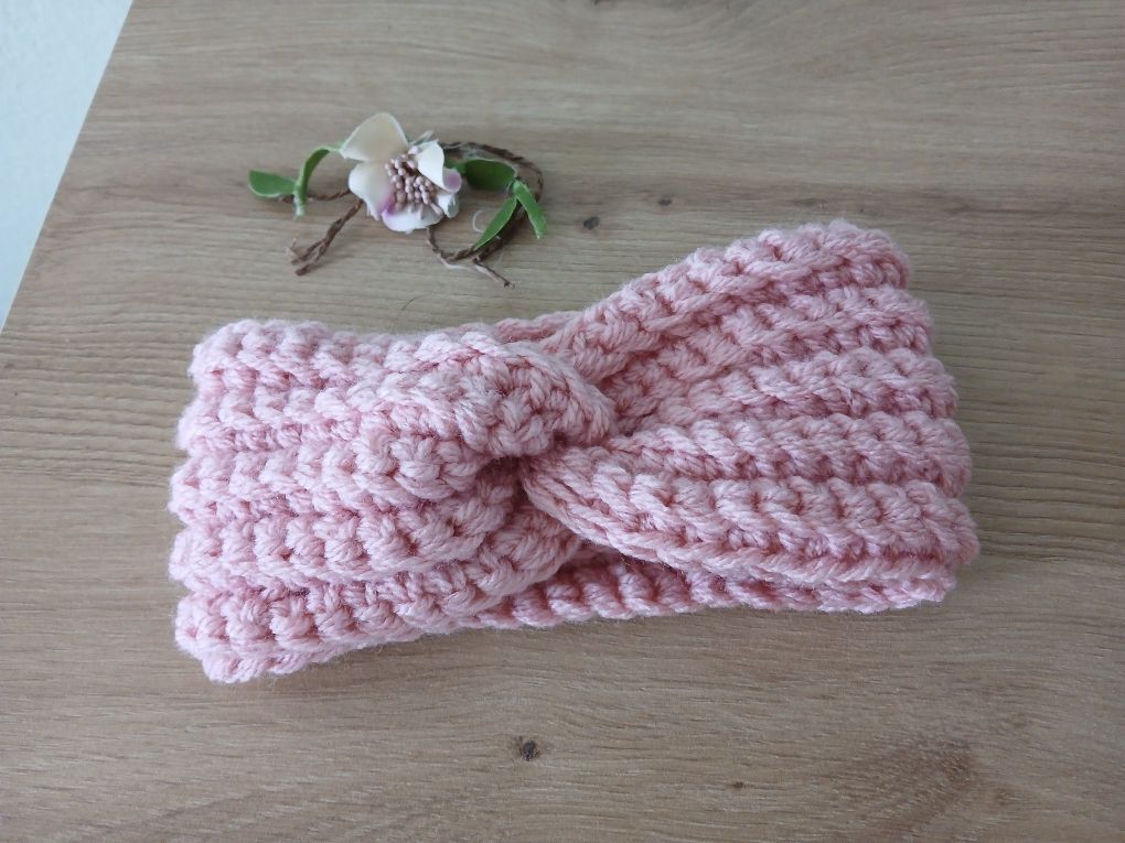 Ciepła opaska na głowę dla niemowlaka  handmade