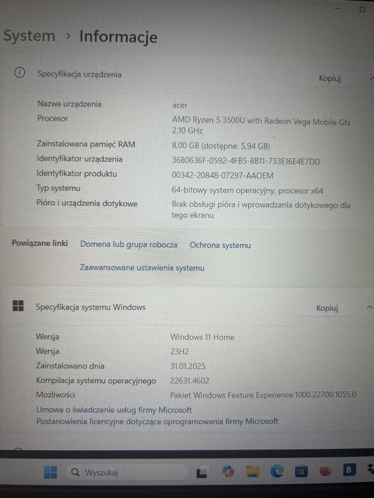 Laptop Acer Aspire 3