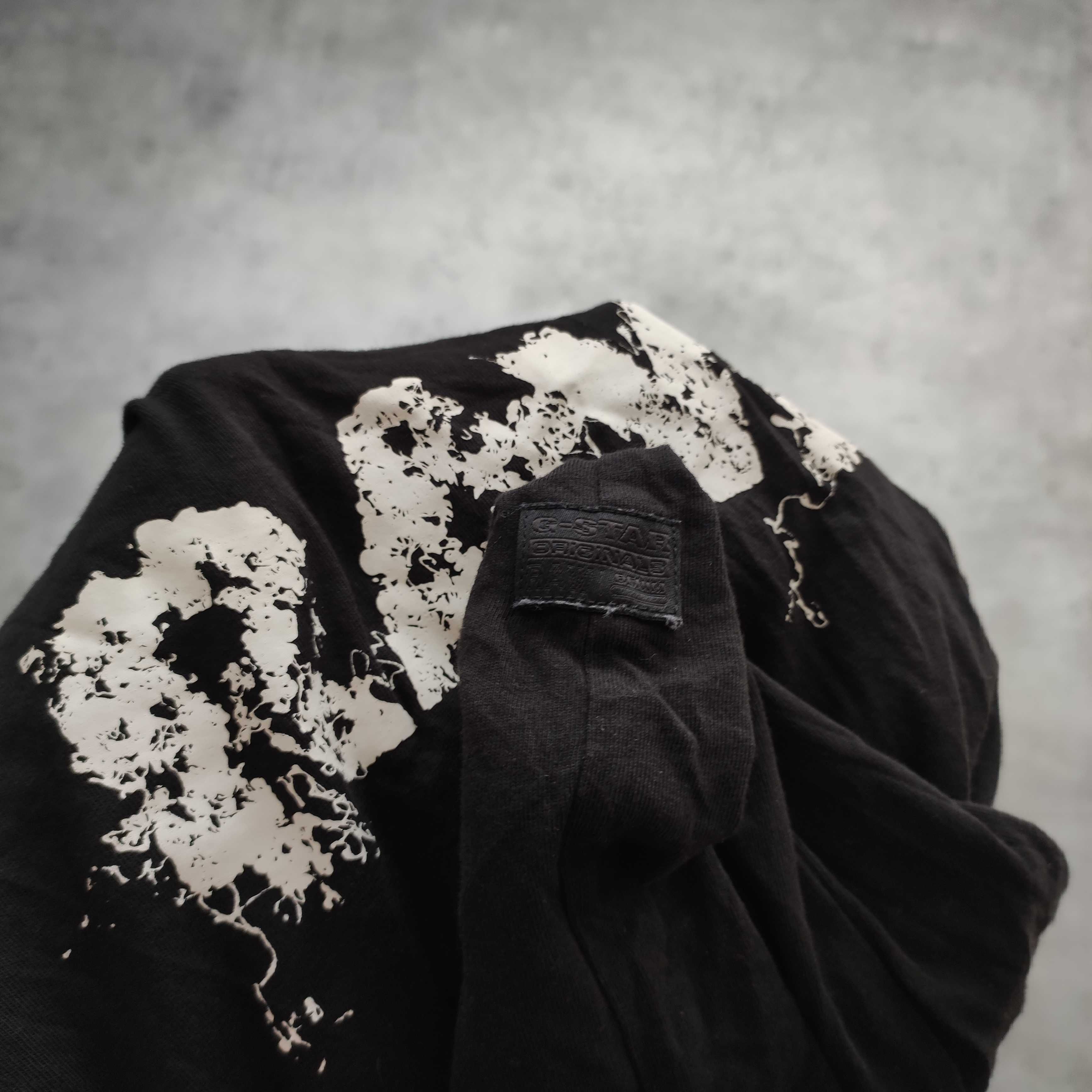 MĘSKA Koszulka PREMIUM Czarna Duże Logo Gstar RAW Bawełna Lekka G-Star