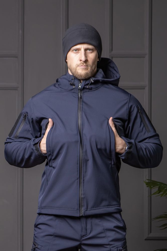Тактична куртка Softshell  (380г/м2) темно-синя ДСНС