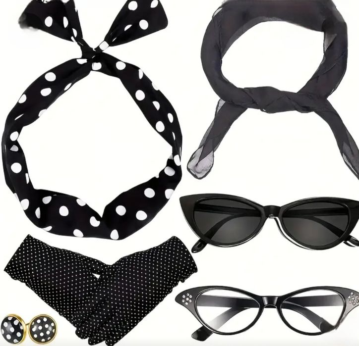 Stroje karnawałowe dla pary – retro,  lata 60.  w grochy.