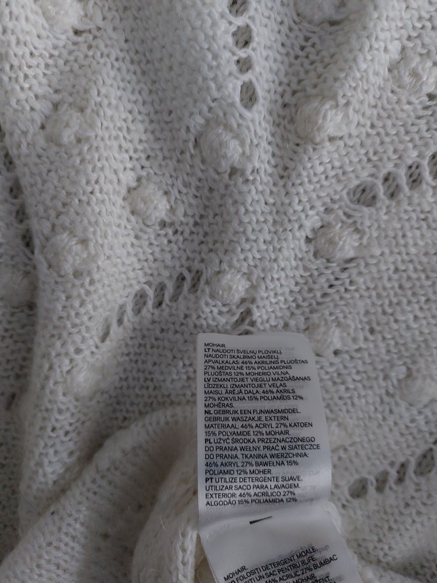 Sweter ażurowy z moherem H&M