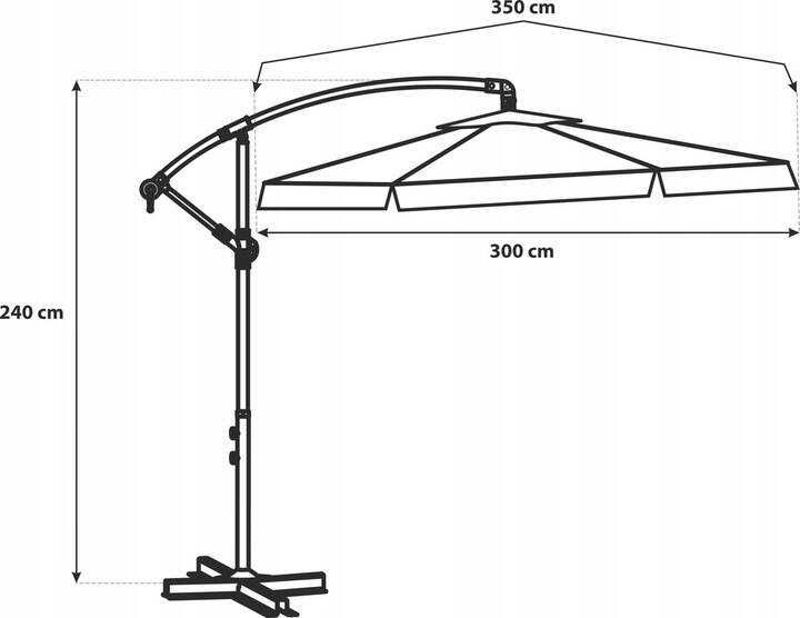 Parasol ogrodowy słoneczny Lehmann Vihma 350 cm