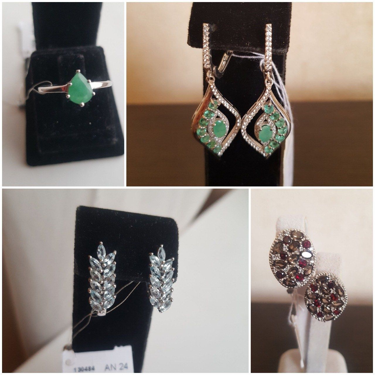 Сережки кольца в серебре
