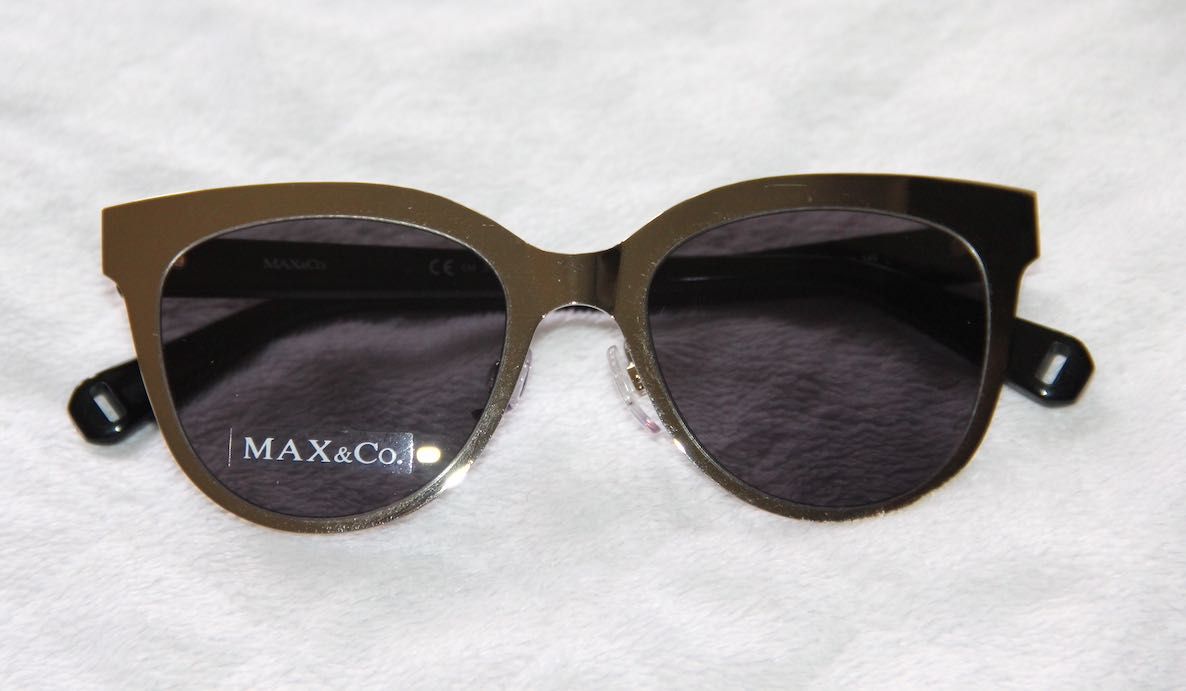 srebrne okulary przeciwsłoneczne max & co. z nakładkami ray ban