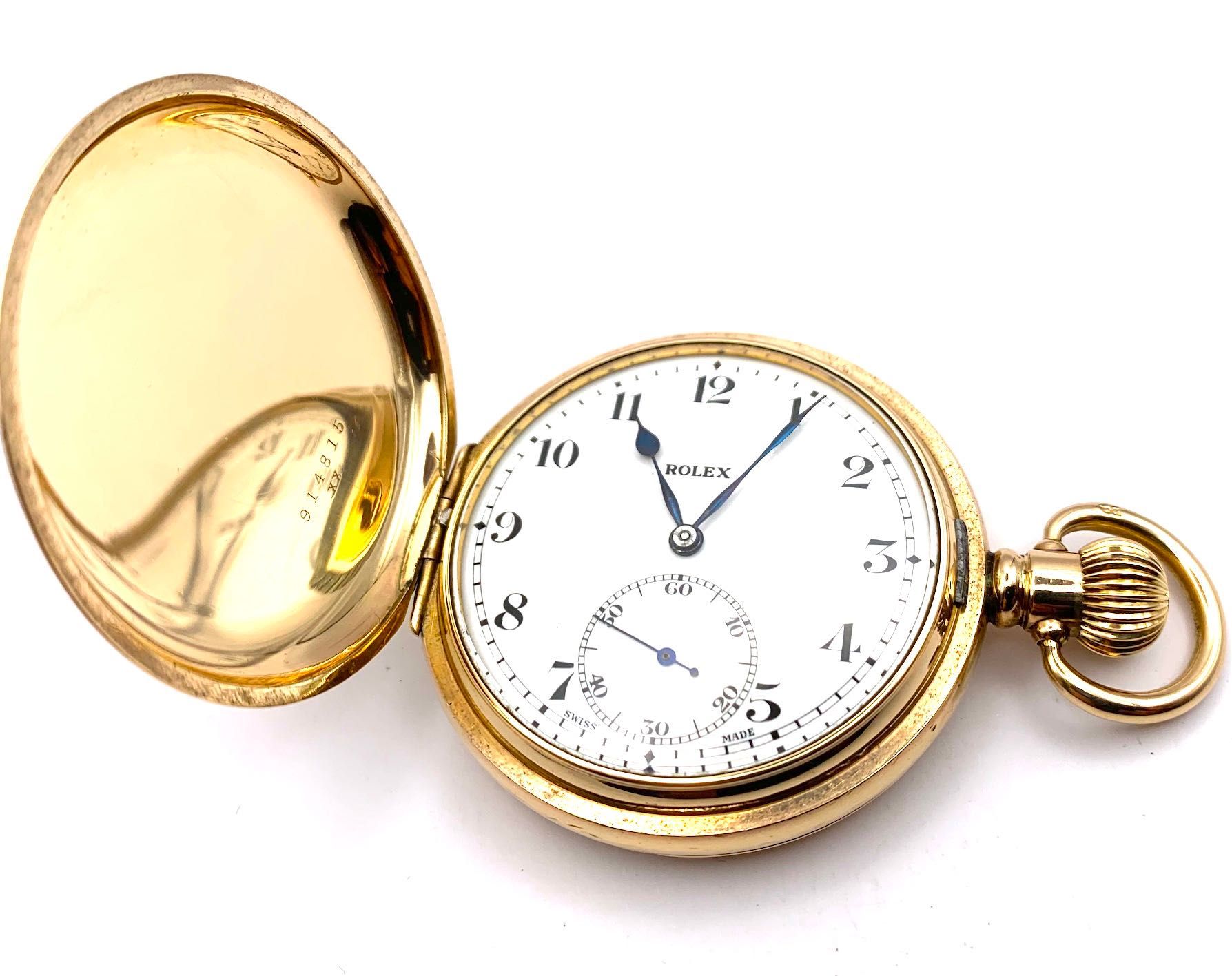 Oryginalny zegarek kieszonkowy Rolex złocony kryty - wyjątkowy