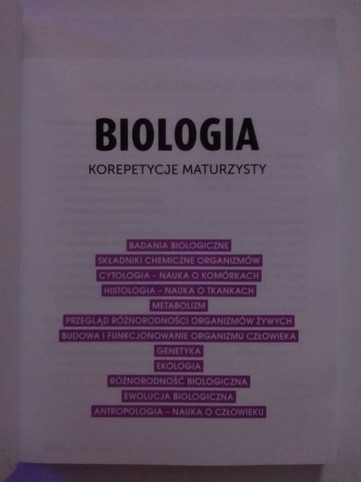 Biologia korepetycje maturzysty
