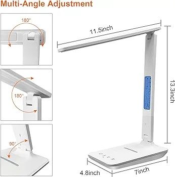 Lampa biurkowa led laopao tx26c biała bezprzewodowa ładowarka i usb