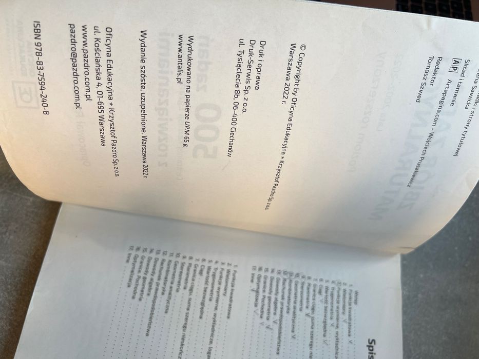 Zbiór zadań maturalnych | Matematyka | poziom rozszerzony | OE Pazdro