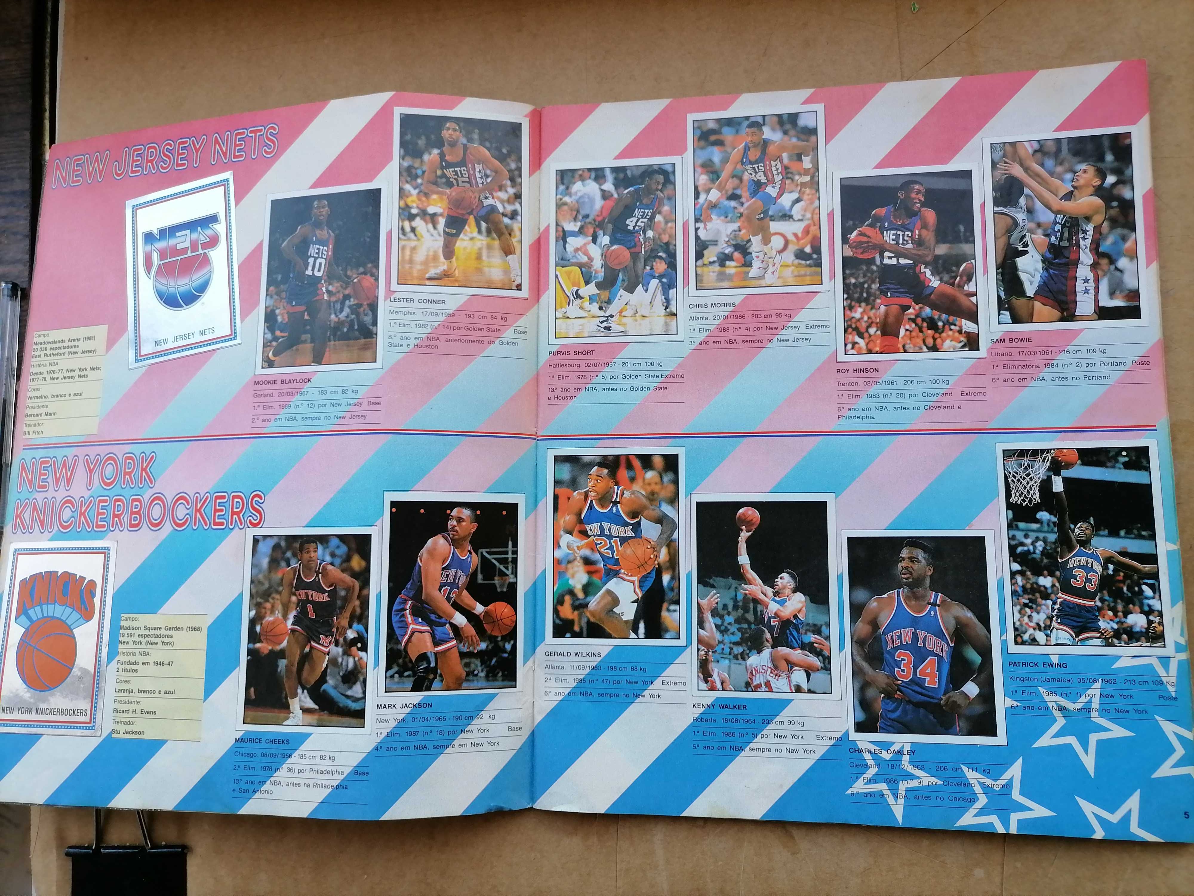 Caderneta Cromos BASKET NBA 91 c/ Michael JORDAN, Magic Johnson Panini