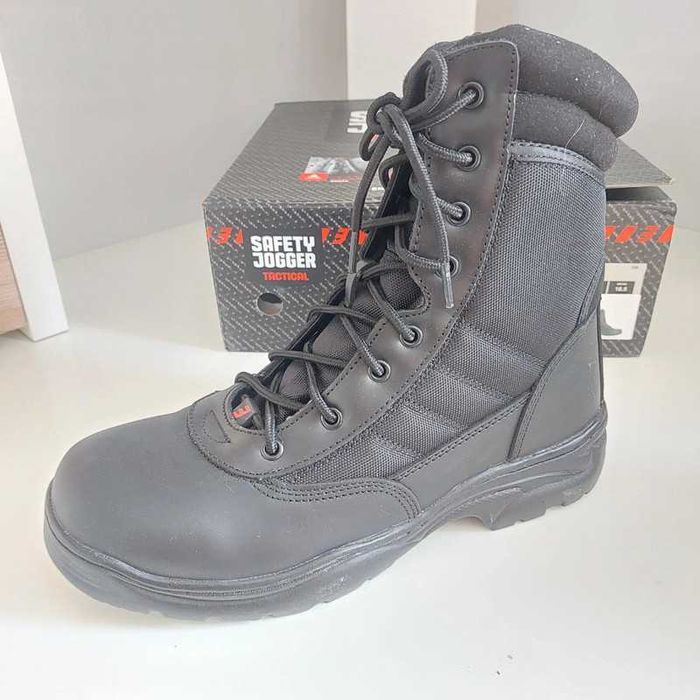 Botas SAFETY JOGGER pretas, ideais para vigilantes, PSP e seguranças.