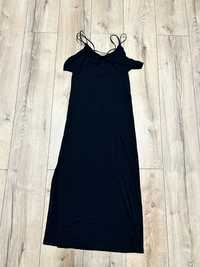 Czarna sukienka z wiązanym tyłem