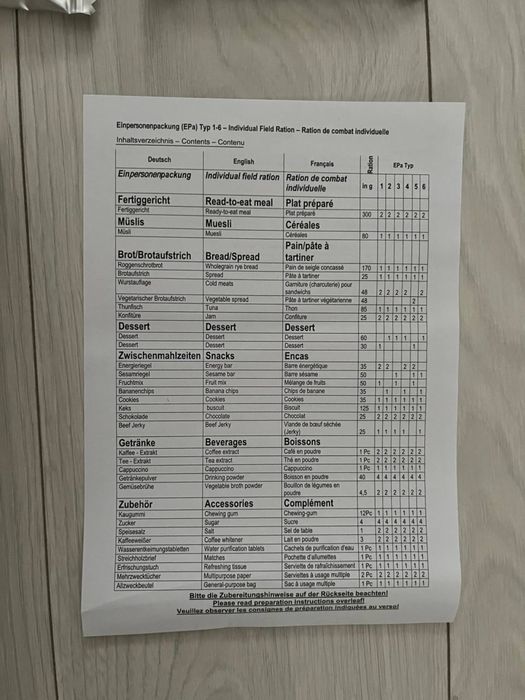 Сухпай НАТО typ 4 typ 6