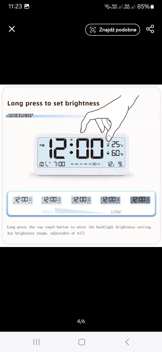 Zegar led budzik Nowy