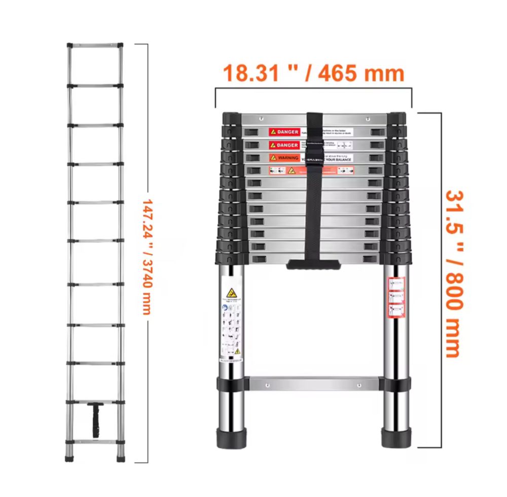 Escada telescopica extensivel 3,8m