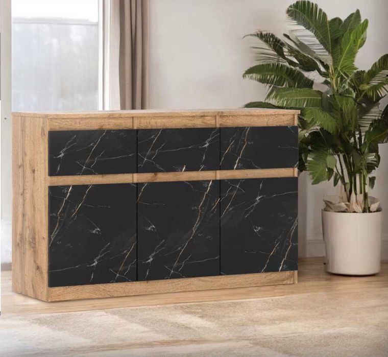 Komoda Szeroka Nowoczesna Oleksa 120cm Szafka 3 Szuflady Do Sypialni