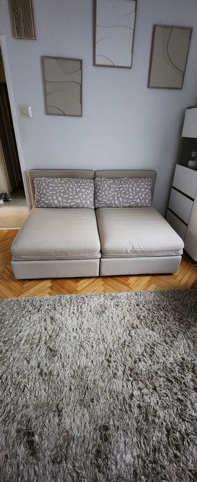 Sofa modułowa IKEA beżowa trzy elementy wygodne spanie dla dwóch osób