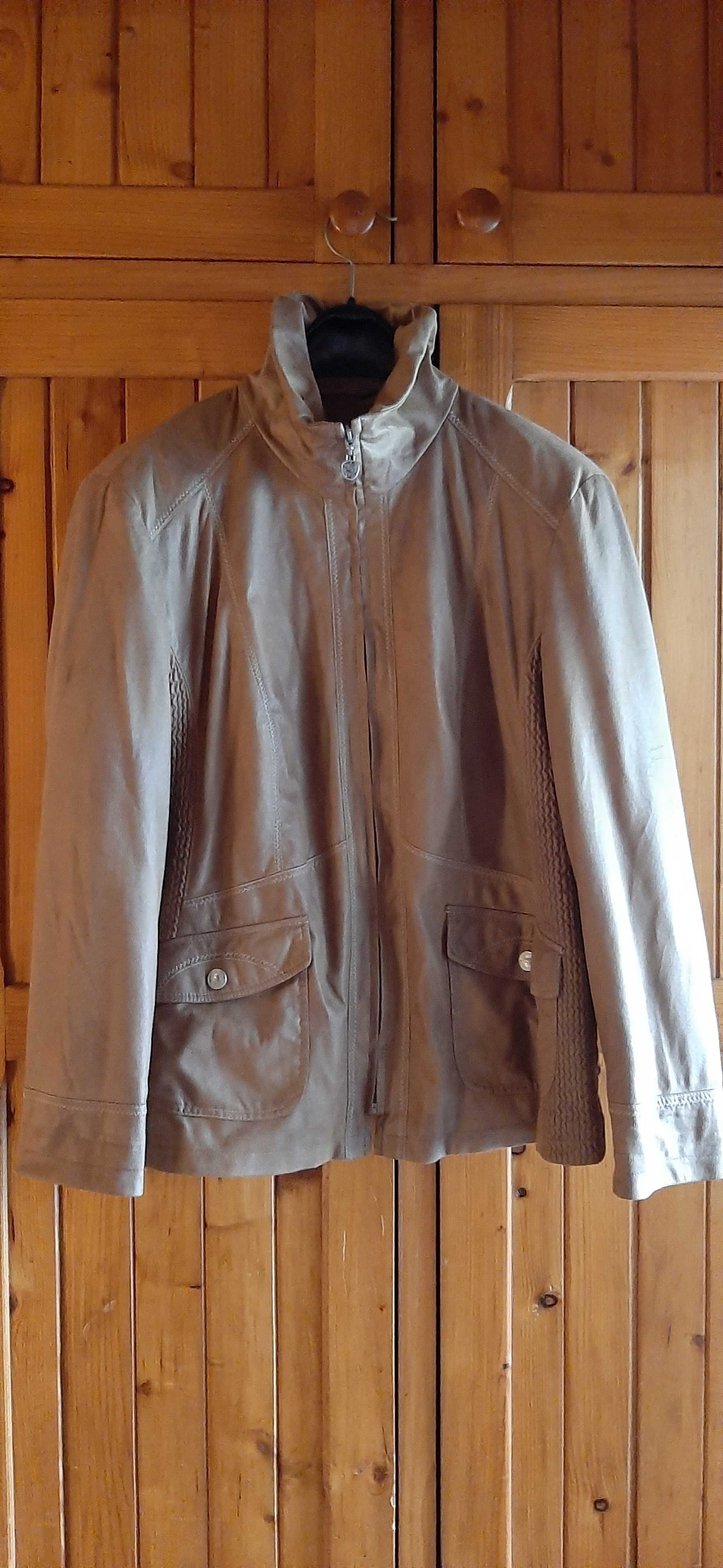Kurtka Damska Lebek 48/50 - Jasny Brąz, Krótka, Elegancka, Stan BDB