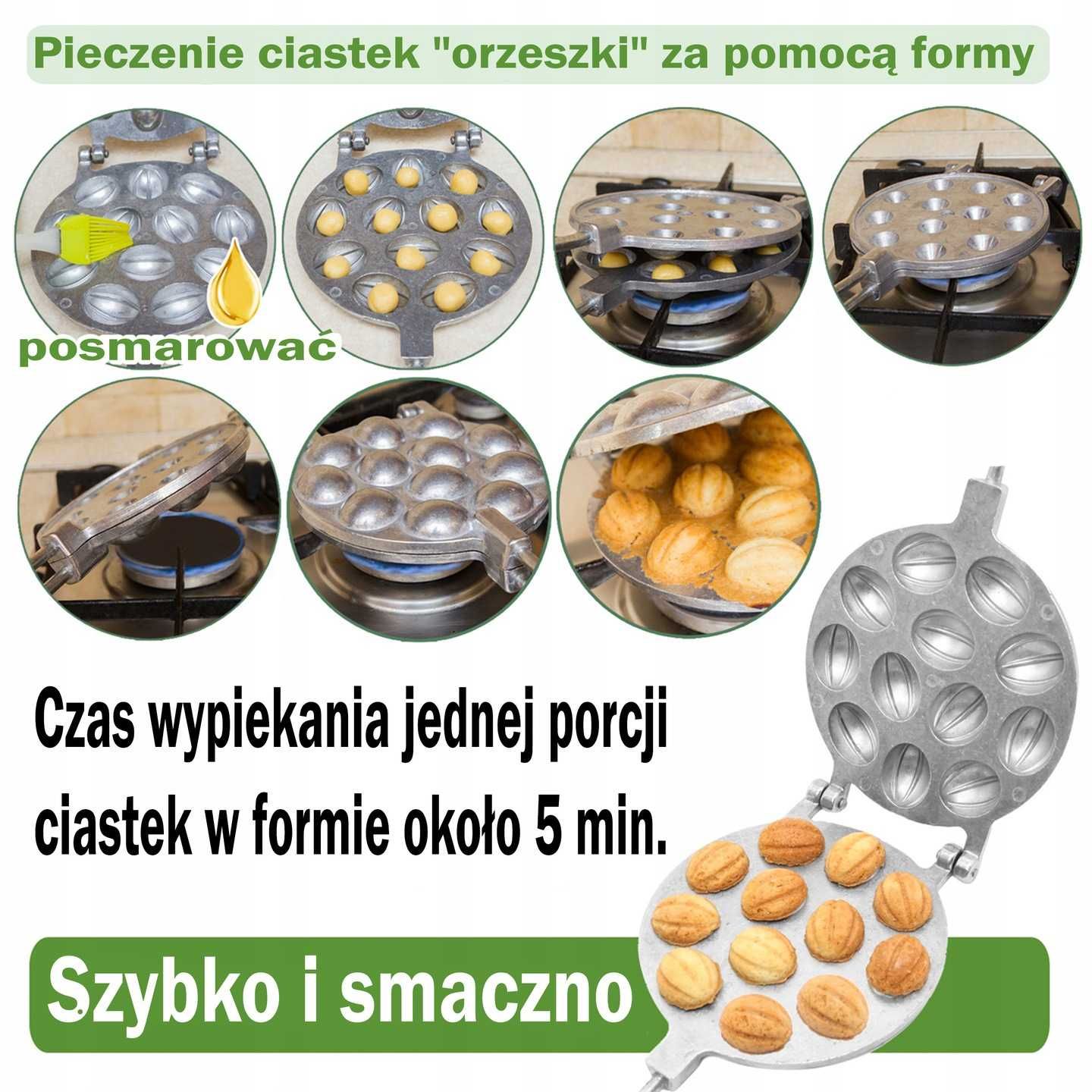 Forma patelnia OPIEKACZ DO PIECZENIA ORZESZKÓW ciastek na orzeszki