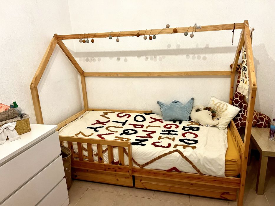 Cama montessori com 2 gavetas +colchao