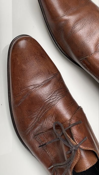 Wloskie buty meskie 41 skora Lavorazione Artigiana braz