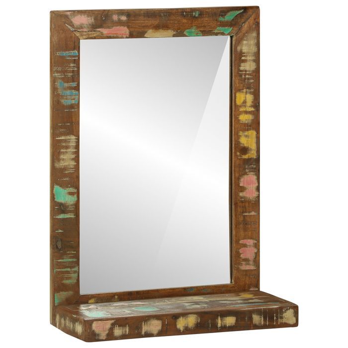 Vidaxl Lustro Łazienkowe 50X22X70 Cm Z Litego Drewna Z Odzysku