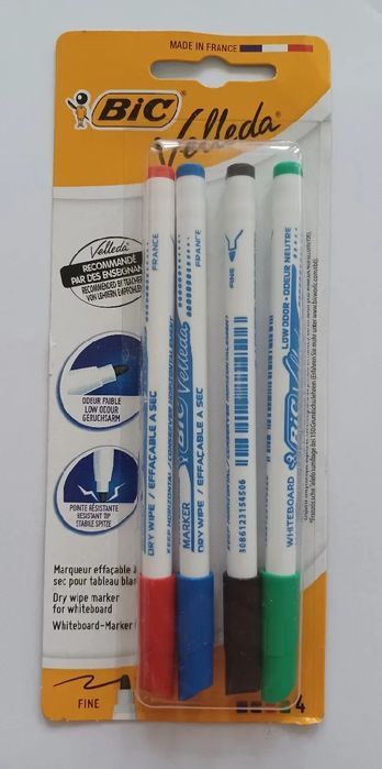 Bic Velleda Markery Do Tablic Suchościeralnych 4 Szt.
